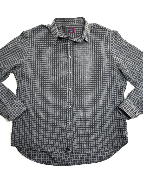 UNTUCKit Other - UNTUCKit Mens Large Gray Check Button Up Shirt Long Sleeve 100% Cotton Casual